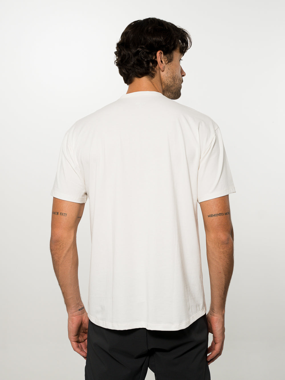 Camiseta de algodón Loose Fit color crema