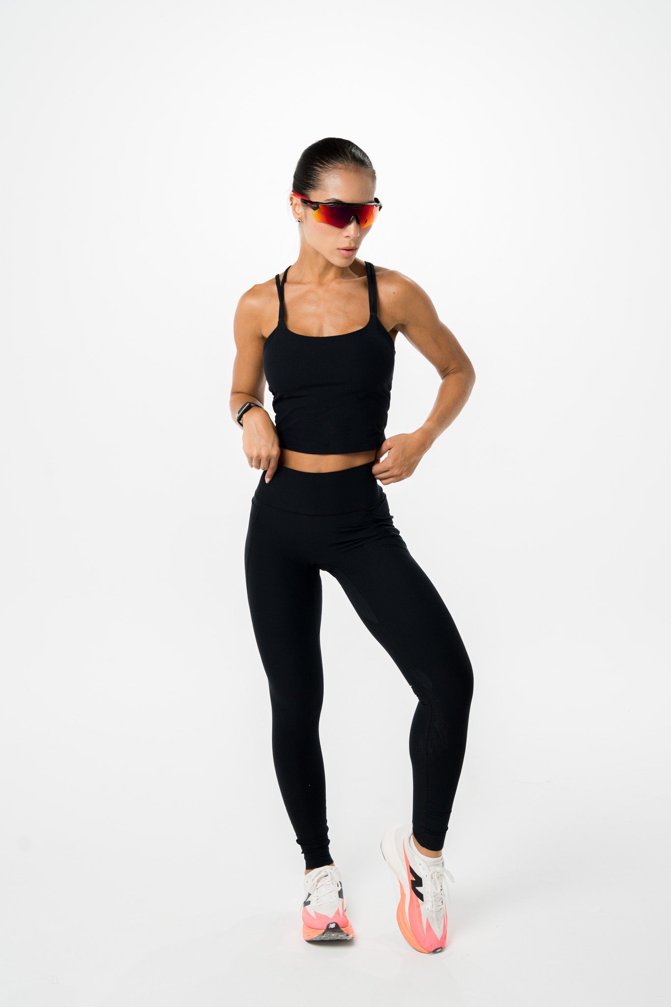 Lycra larga de pretina alta negra