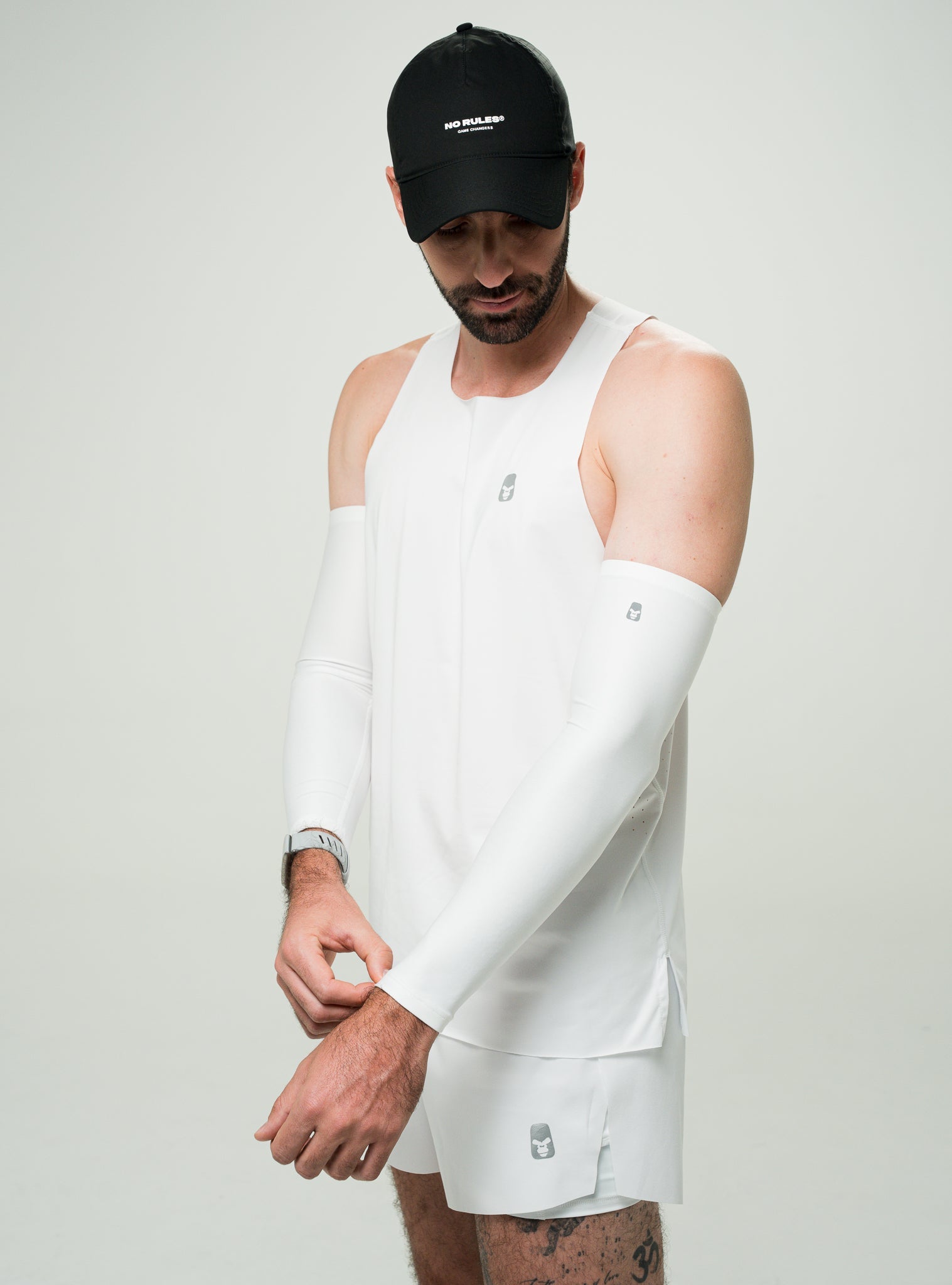 Mangas Running Hombre Blancas