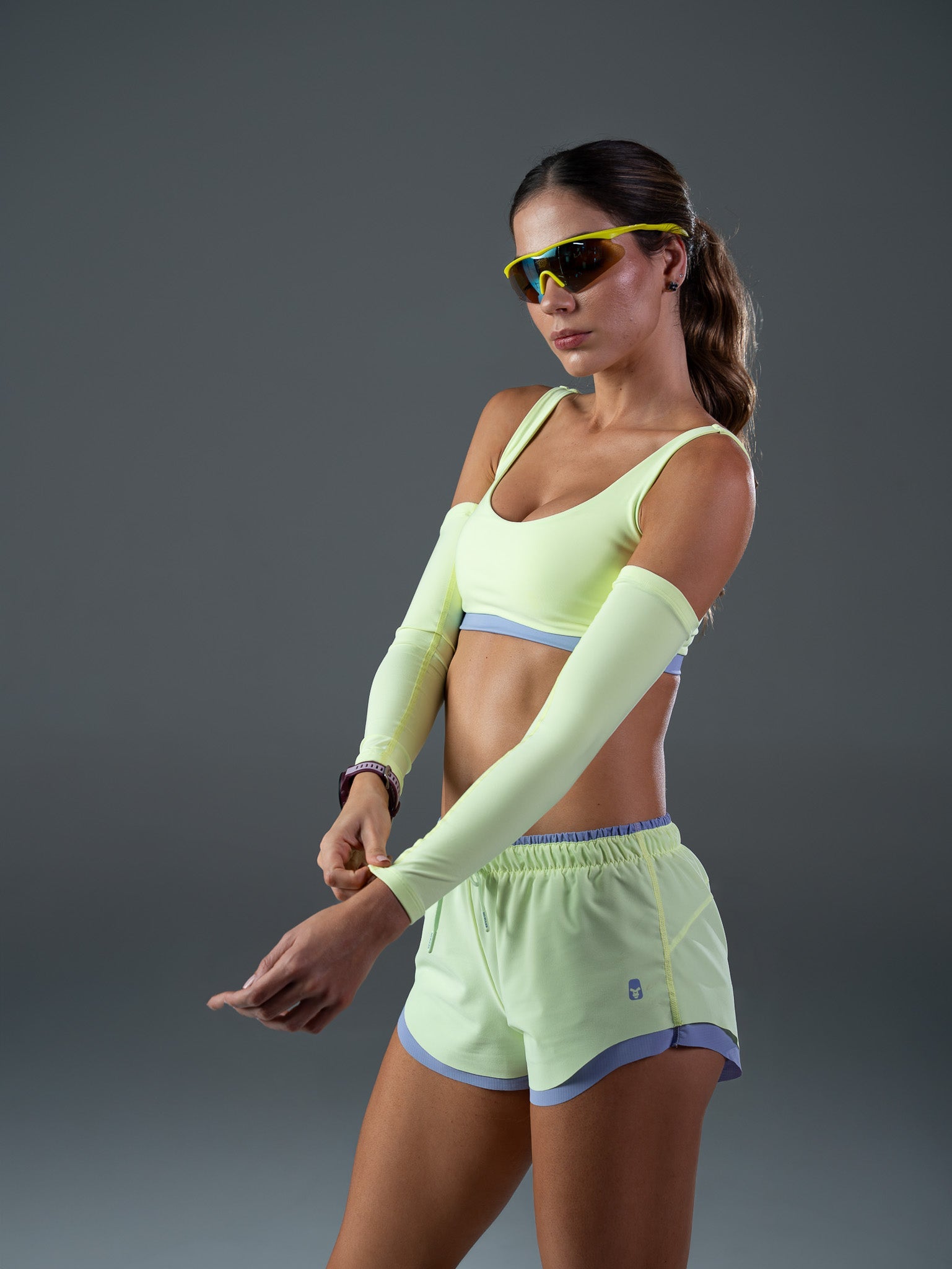 Mangas Running Dama Neon Green 