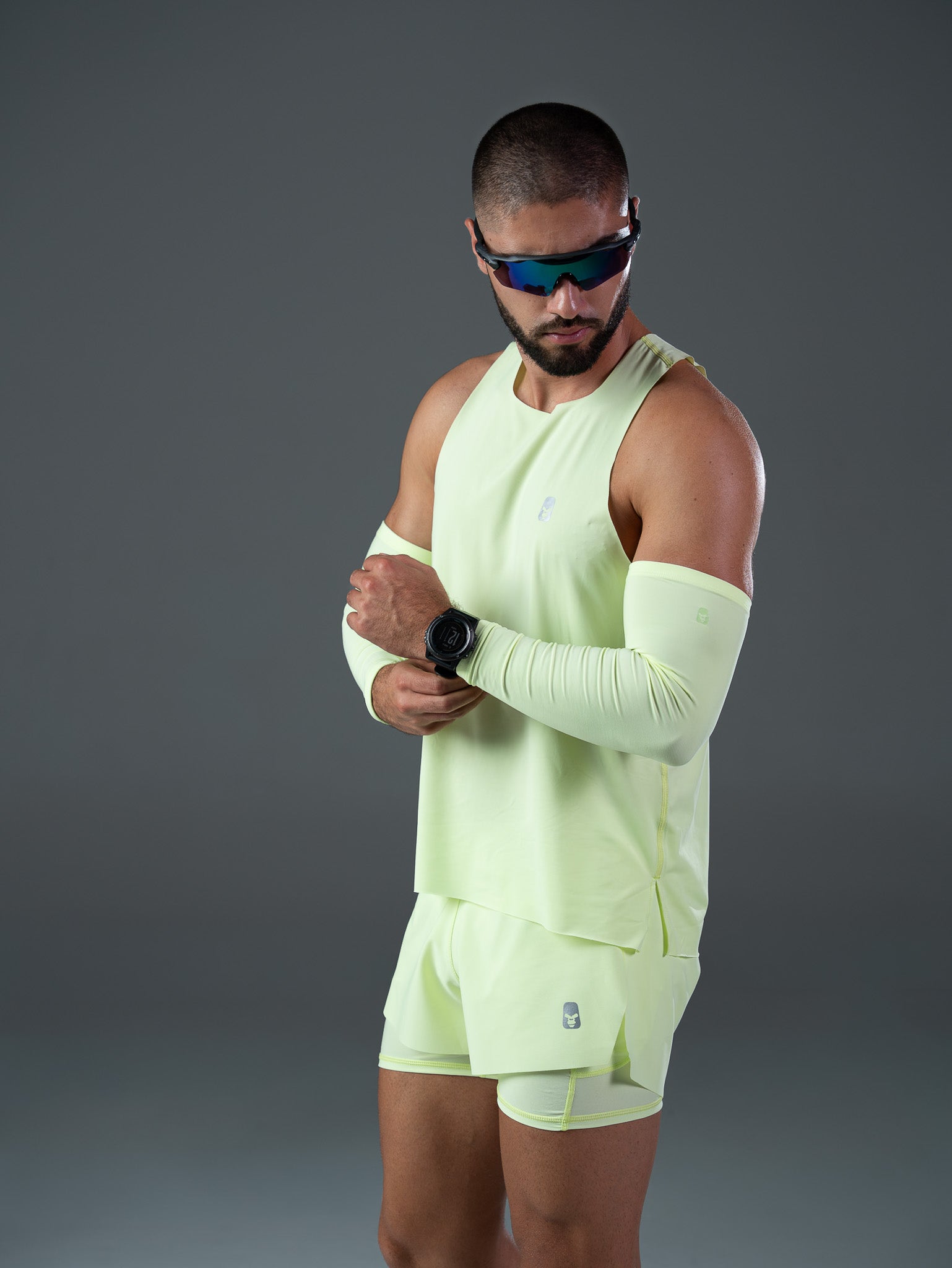 Mangas Running Hombre Neon Green