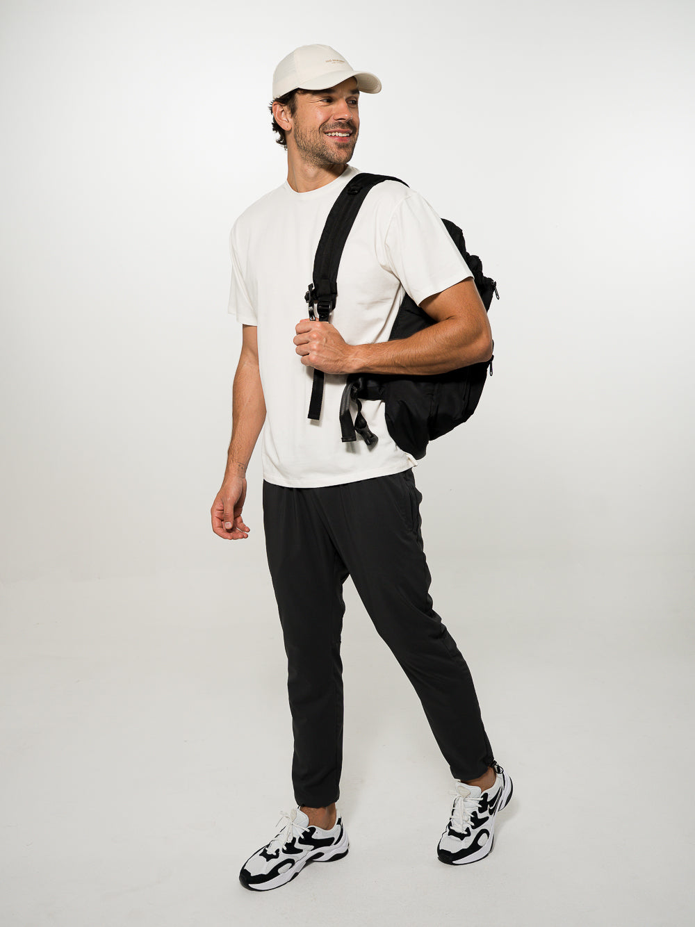 Camiseta de algodón Loose Fit color crema