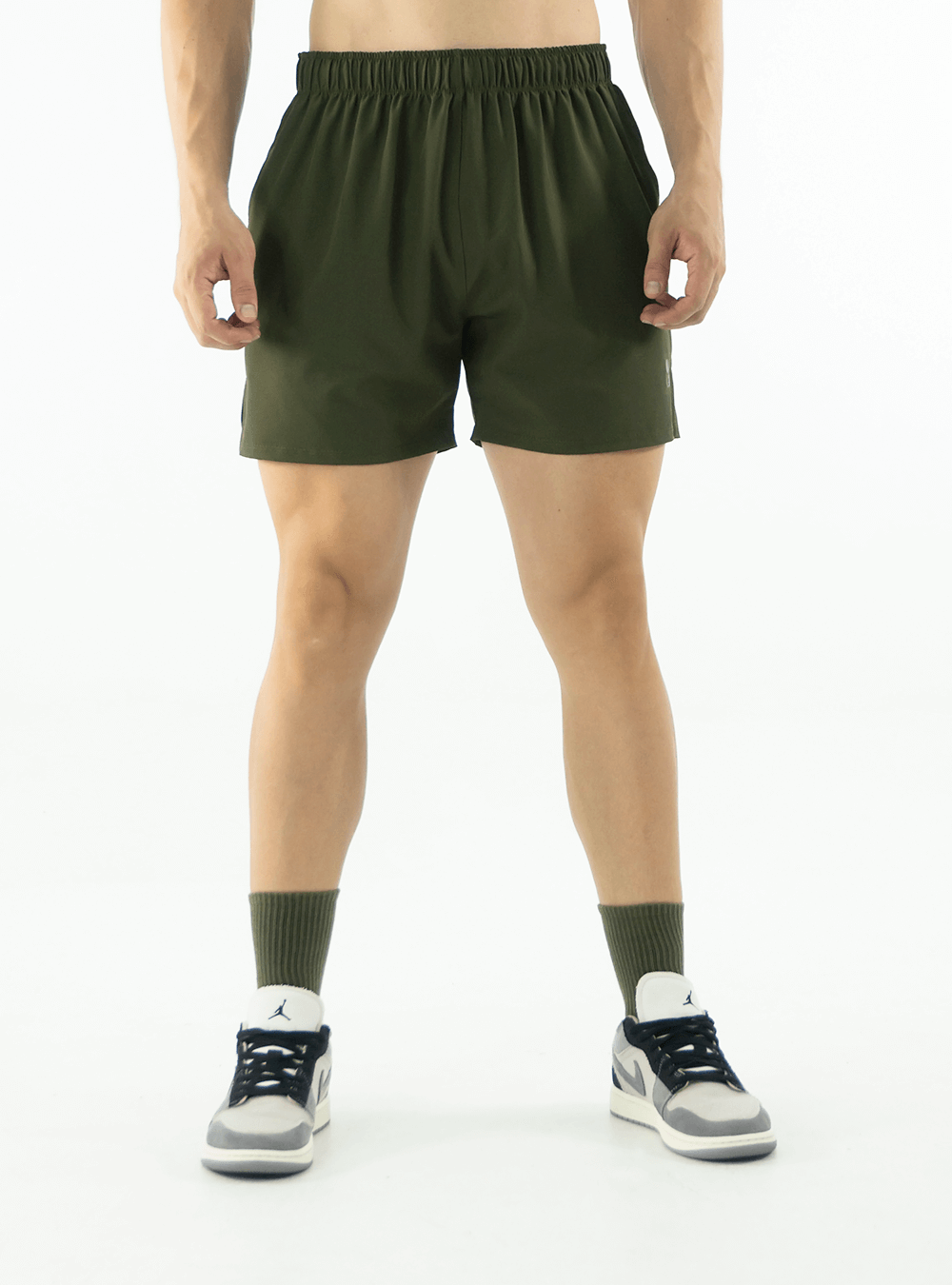 Short ajustado verde militar unisex