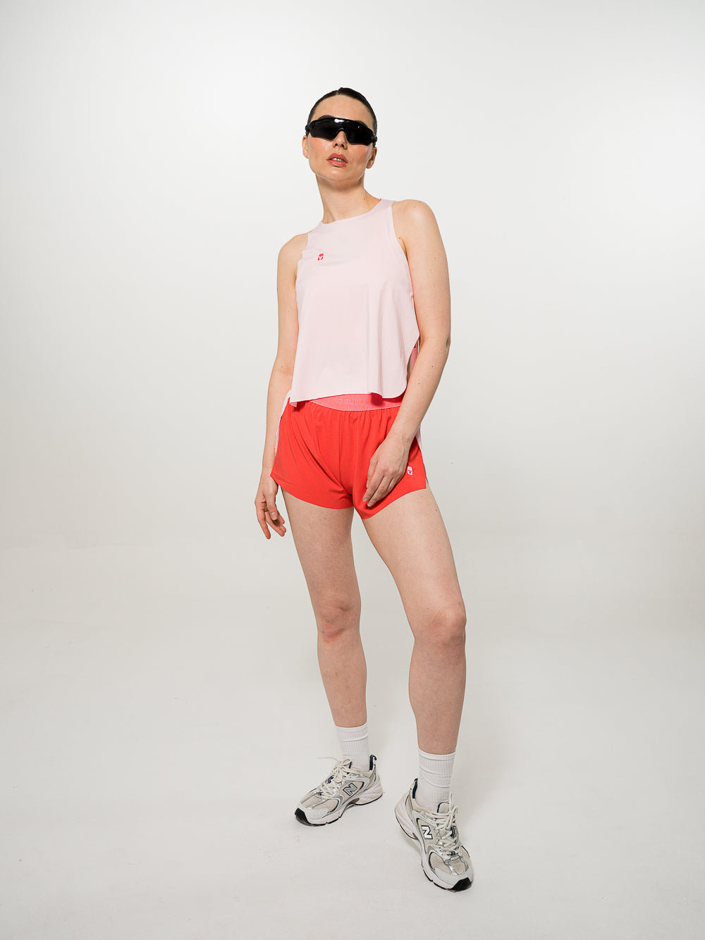 Top de tirantes plisado color coral