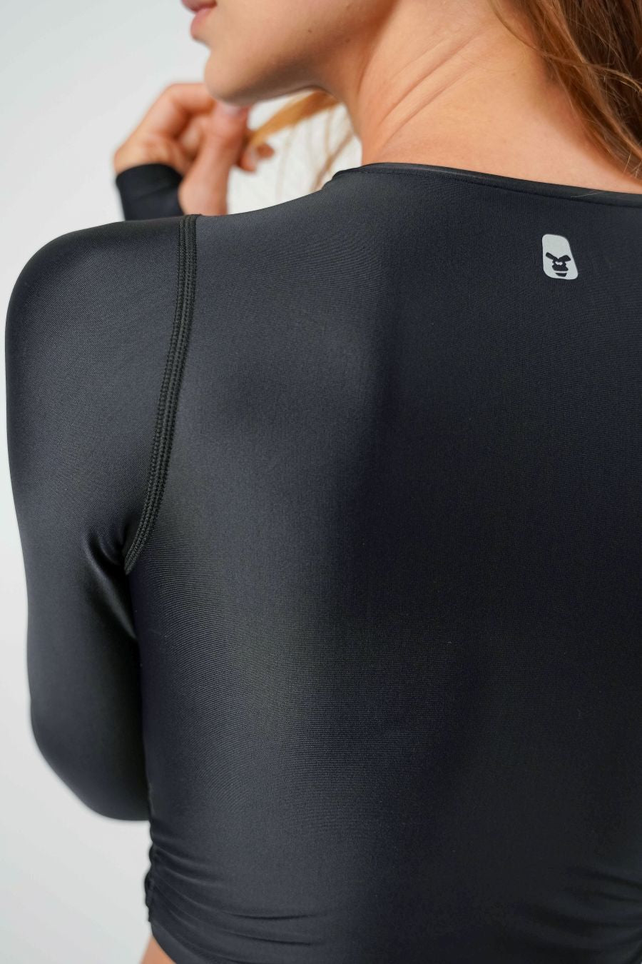 Top Retro Rush de Manga Larga Negro