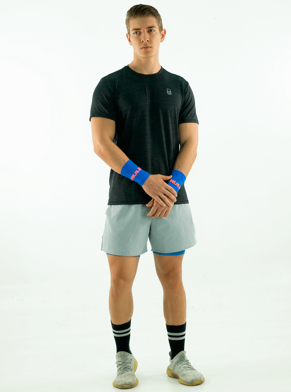DARK GREY BASIC COOL-TOUCH FABRIC T-SHIRT