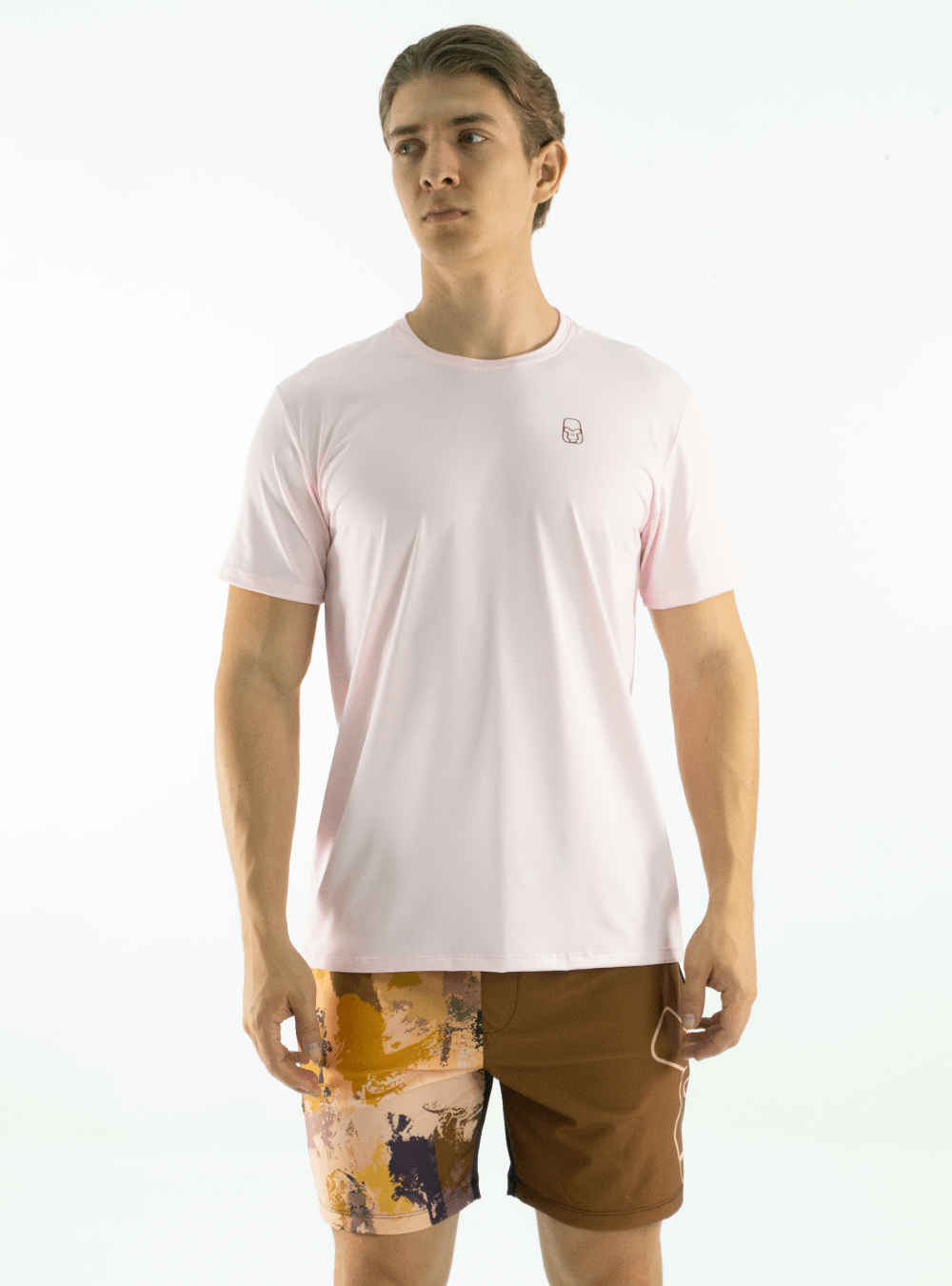 CAMISETA BÁSICA DE TELA FRÍA ROSADA