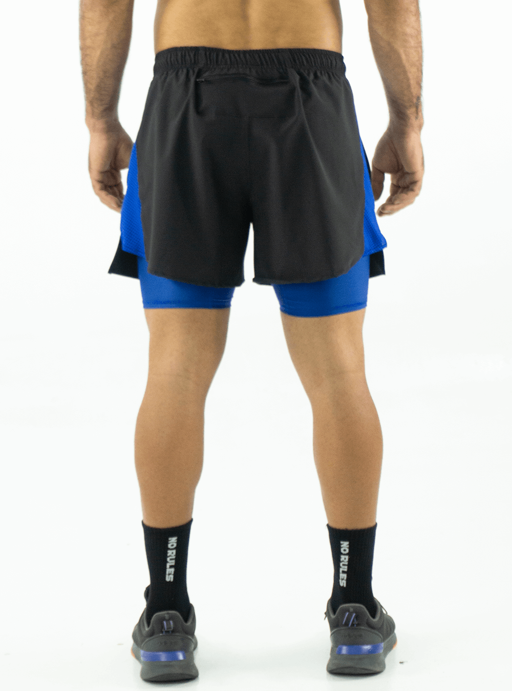 SHORTS RUNNING NEGRO-AZUL