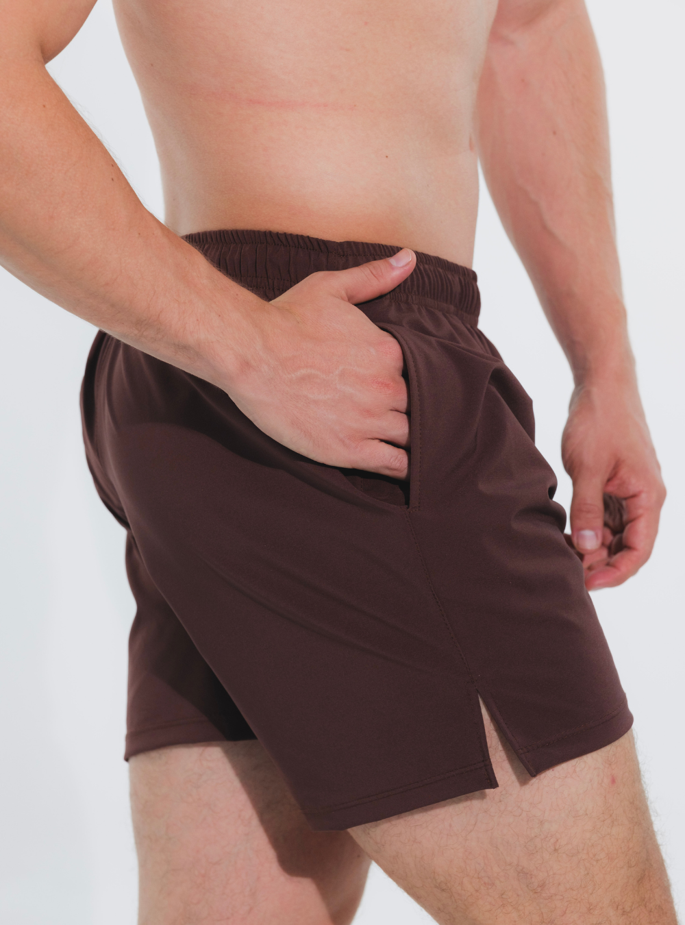 Shorts Ajustados Color Café